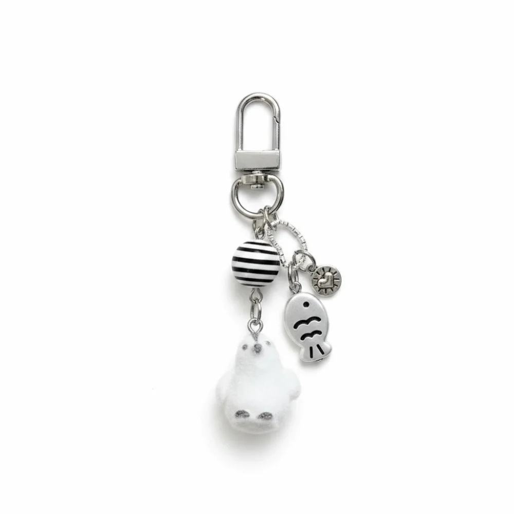 New Cute Design Flocking Keychain Soft Animal Cartoon Keyring Pendant Car Key Holder Backpack Charm