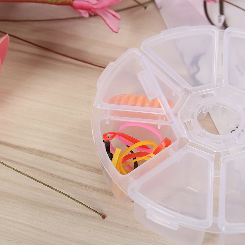 Пластиковый круглый 8-сеточный настольный ящик для хранения, дорожный органайзер для косметических ювелирных изделий, ящик для хранения дома, инструменты «сделай сам», часть