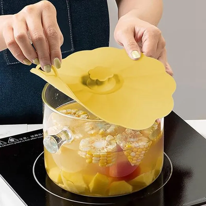 LICE-For Kitchen Compatible 5-Piece Silicone Food Cover Set-Microwave Safe, Vacuum Seal, Dustproof Lids