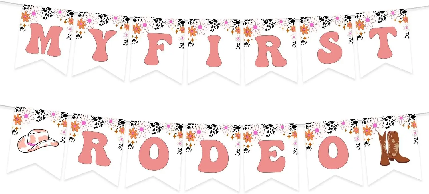 

My First Rodeo Banner Groovy Cowgirl Decor 1st Birthday Decor Wild West Birthday Supplies Mexican Theme First Birthday Party