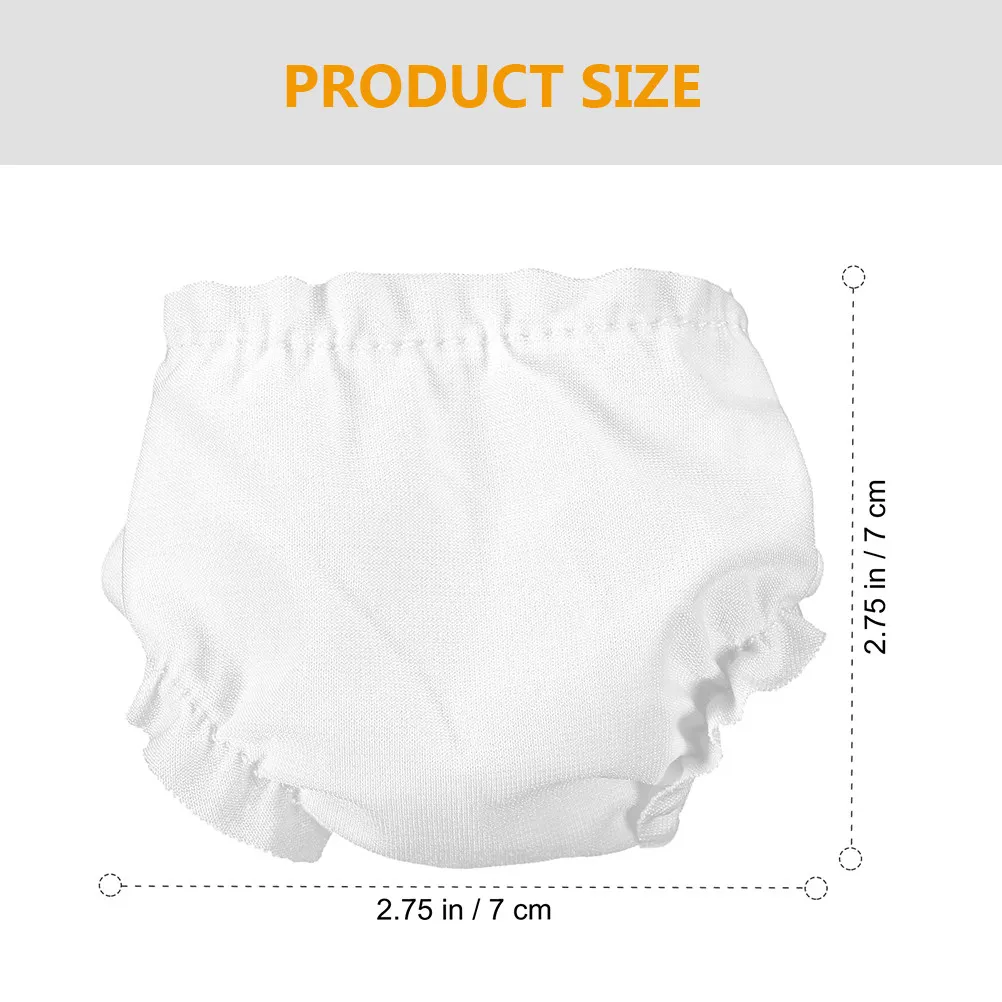 15Pcs Mini Underwear White Elastic Cloth Reusable Washable Baby Underpants Suit for Kid Play Accessories Underpants