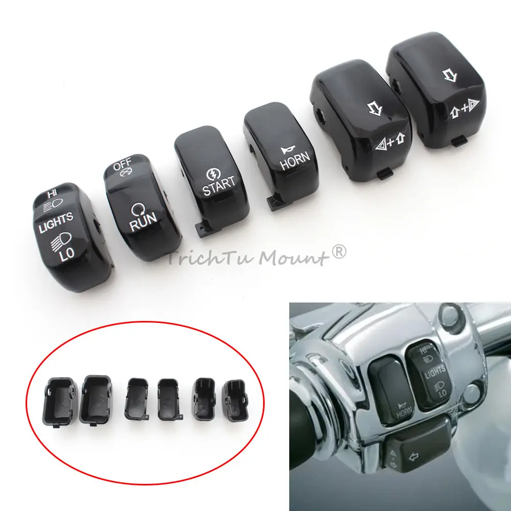 Motorcycle Accessories Hand Control Buttons Switch Housing Cap Cover Kit For Harley Softail Dyna Sportster V Rod Fat Boy 96-13