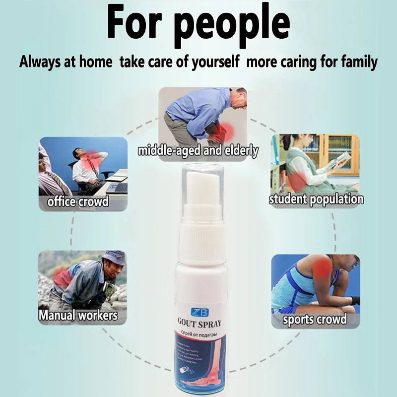 Gout Medicine Spray Arthritis Pain Relief Health Care Fluid Treatment Rheumatism Joints Fingers Toes Swelling Medical Plaster