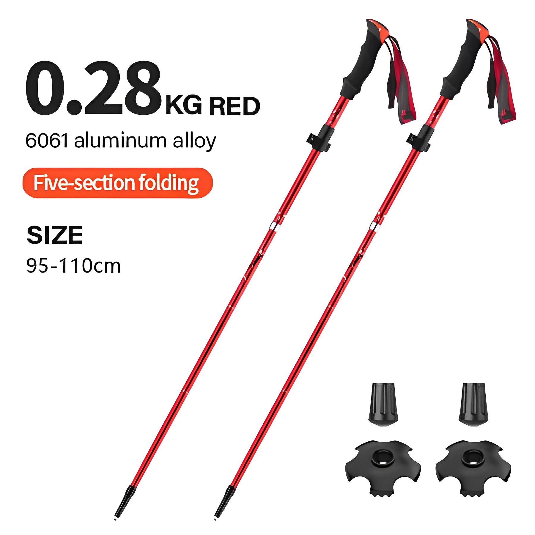 BISINNA 2 stuks Ultralight Trekkingstokken Wandelstokken Wandelstokken Opvouwbare aluminium wandelstok Nodic Wandelstokken