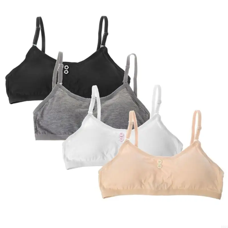 

H055 4pcs/Lot Girls Bras Soft Young Children Bra for Kids Teenagers Wire Train