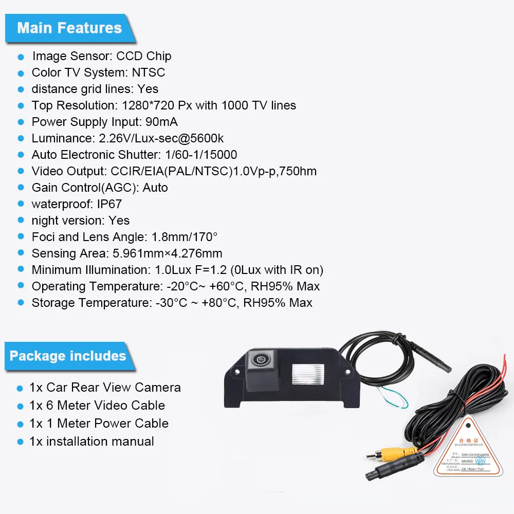 Car Rear View Camera For Lancia Thema/Chrysler 200 300 300C Touring 300M LX/Dodge Charger Magnum Avenger Dart Mopar Challenger
