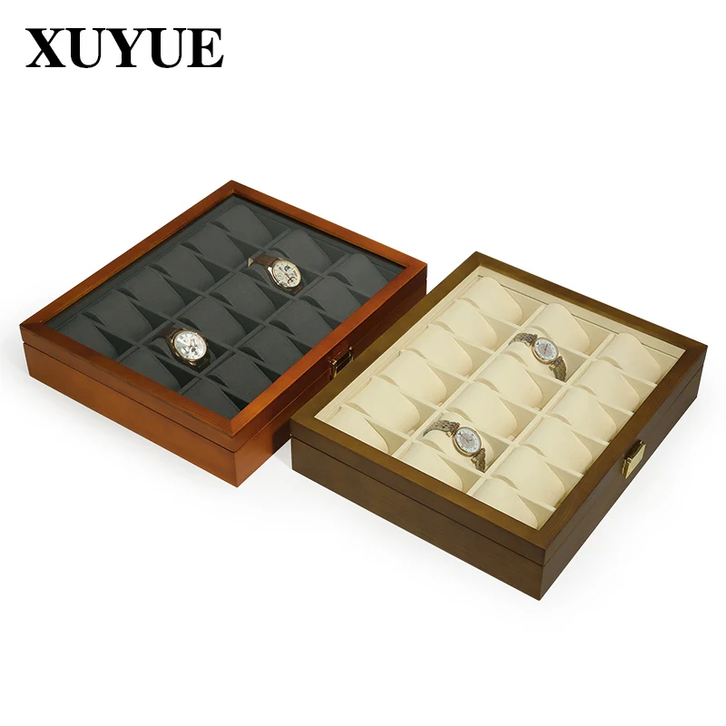 Solid Wood Covered Watch Display Tray for Bracelets - Premium Dustproof Watch Display Tray