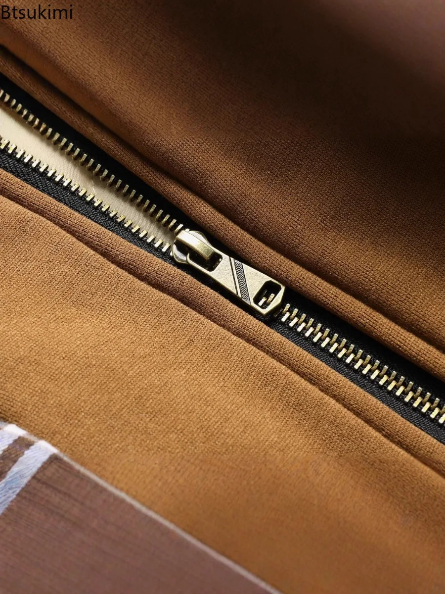 Men's Warm Bomber Jacket Outdoor Thick Windbreaker Hiking Hooded Coats Male Autumn Winter Thermal Sports Zipper Parkas Jackets