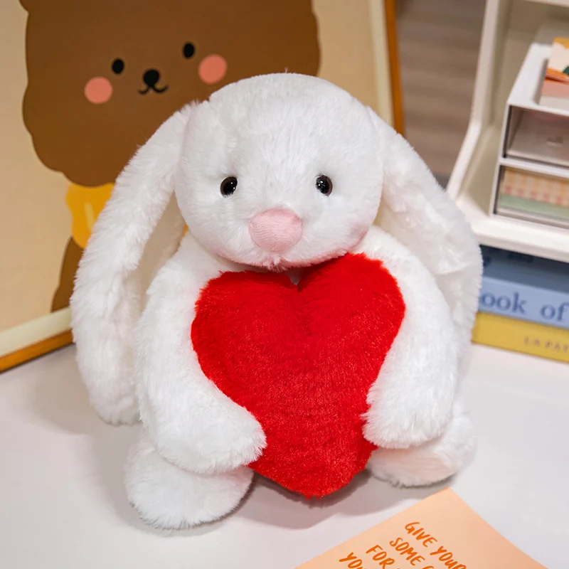 

30cm Love Heart Bunny Soft Stuffed Cushion Plush Toy Animals Rabbit Home Ornament Valentine's Day Gifts Happy Easter Day Decors