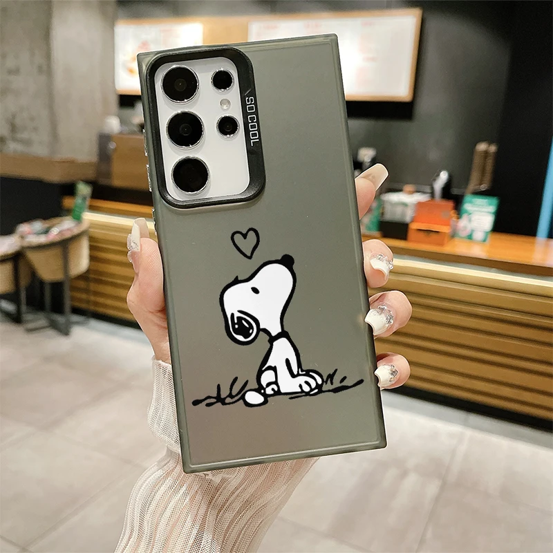 Snoopy Cute Cartoon Logo Fall Shockproof Case For Samsung Galaxy S24 S23 Ultra S22 S21 S20 Plus FE Note 20 Cover WK285