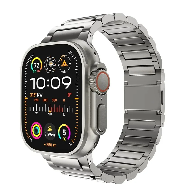 For LULULOOK Grade 4 Titanium Magnetic Band for Ultra 4/3/2 & Series 12/11/10, DLC Scratch-Resistant