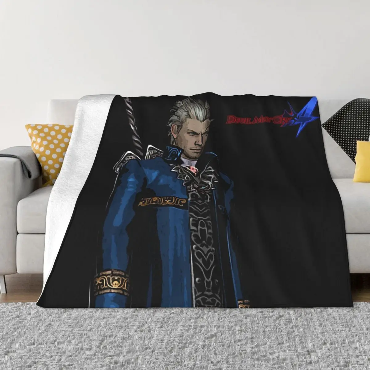 Vergil From The Devil May Cry Series Blankets Soft Warm Flannel Throw Blanket Plush for Bed Living room Picnic Travel Home Sofa