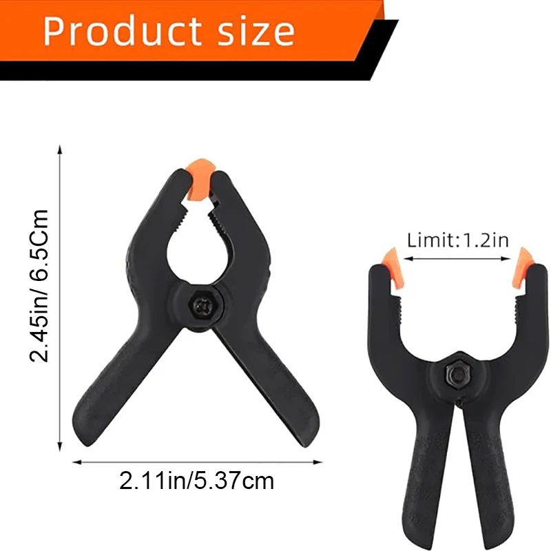 5/3/2Pcs Plastic Spring Clamps Clip Backdrop Clips Heavy Duty Clamp for Crafts Backdrop Stand Woodworking Photography 2/3/4inch