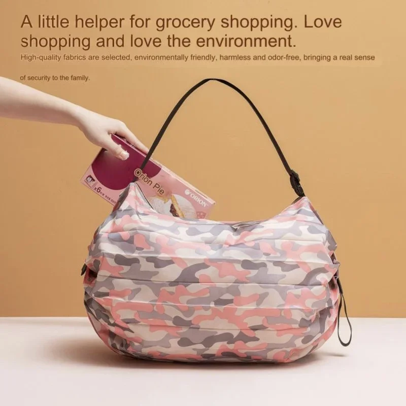 Large Capacity Foldable Shopping Bag Waterproof Grocery Storage Bag Portable Handbag Reusable Travel Bags Eco-Friendly Bags image 2