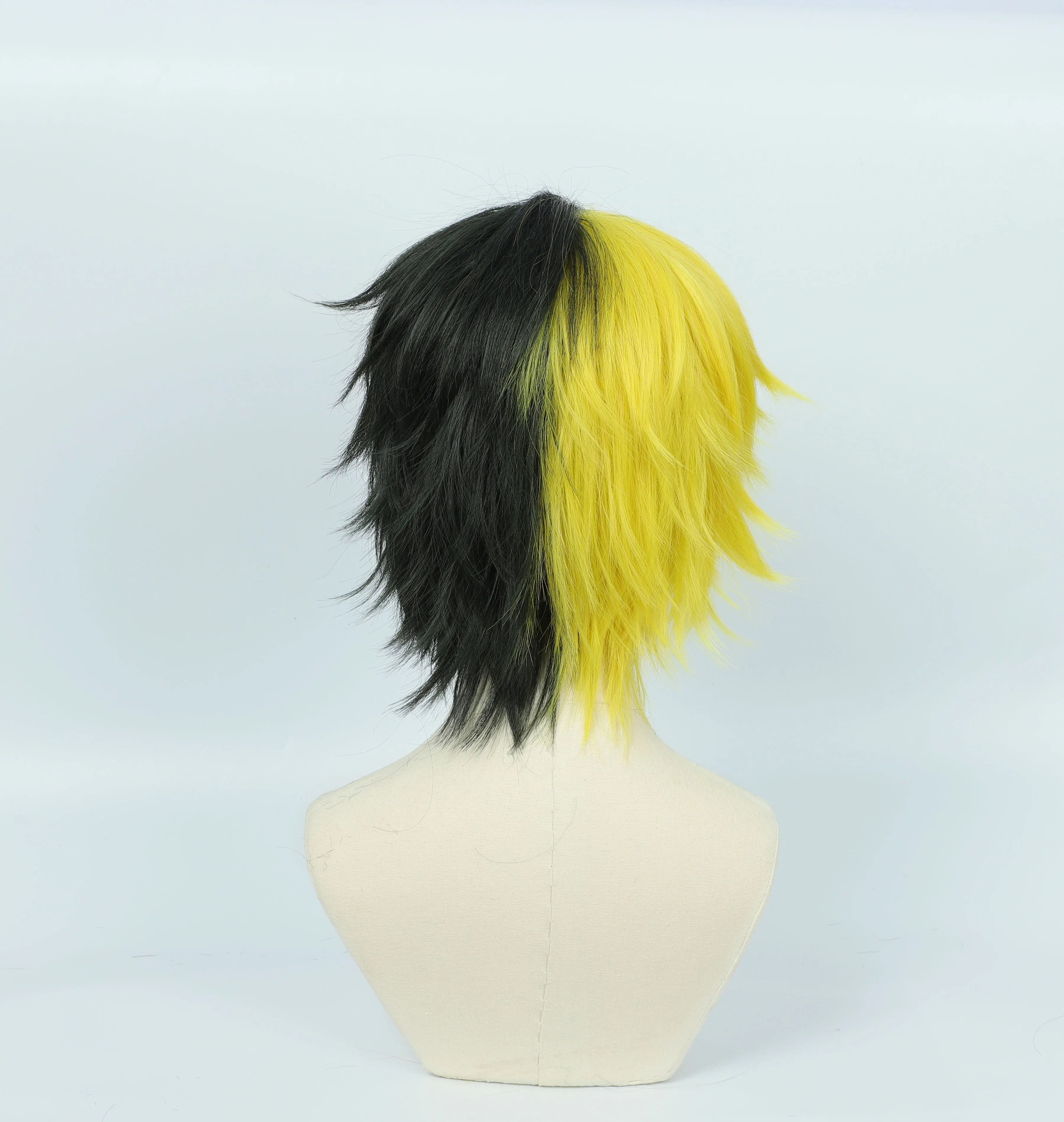 Cosplay Wig Mashle: Magic and Muscles Anime Wig Rayne Ames Anime Game Role-Play Wig Short Dark-green and Yellow Ombre Synthetic view 2