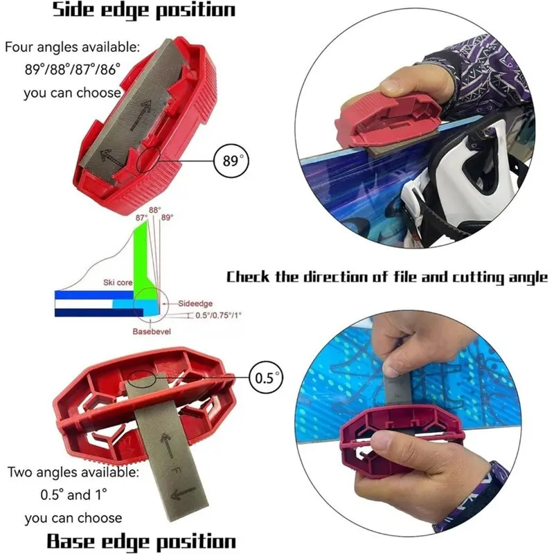 AD45 Edging Tools Set-Ski/Snowboard Edges Tuning Kit, Portable Edges Sharpener& Side Edges Tool(1Set)