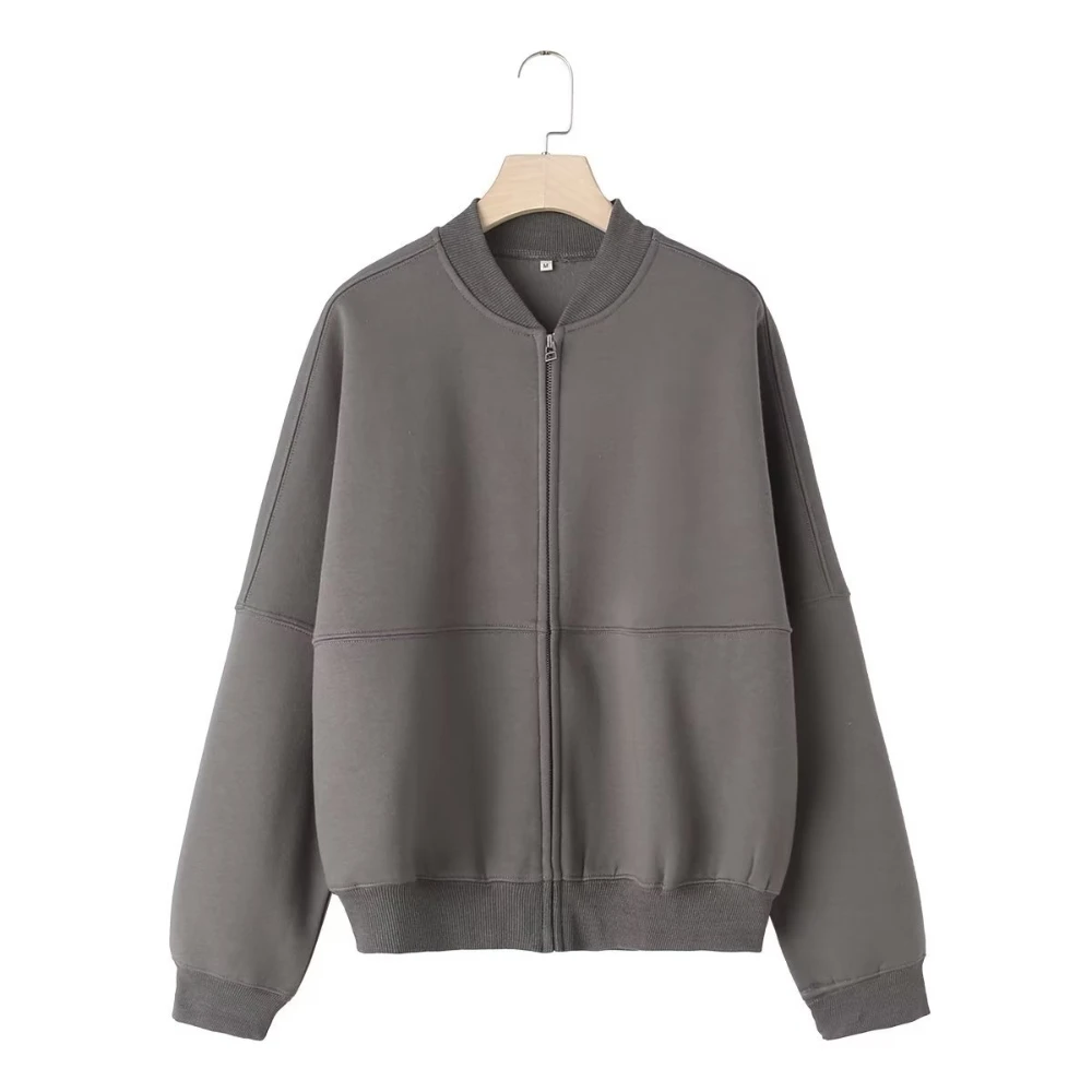 Women's Versatile Hooded Zip Long Sleeve Loose Jacket Fashion Oversized Casual Top Sweatshirt Street Basic Sports Wear Pilot jac