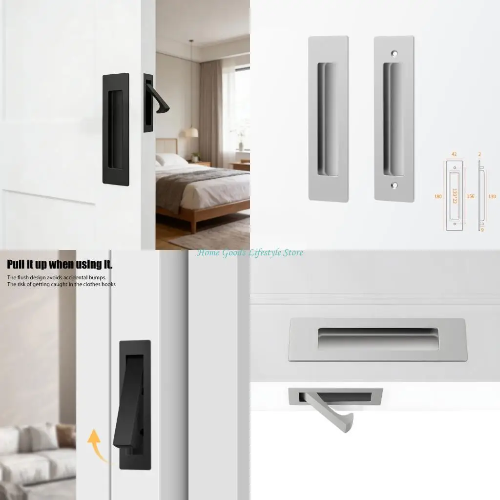 

E74E Elegant Invisible Entry Handle Set Corrosion Resistant Material For Interior Entrances And Business Locations