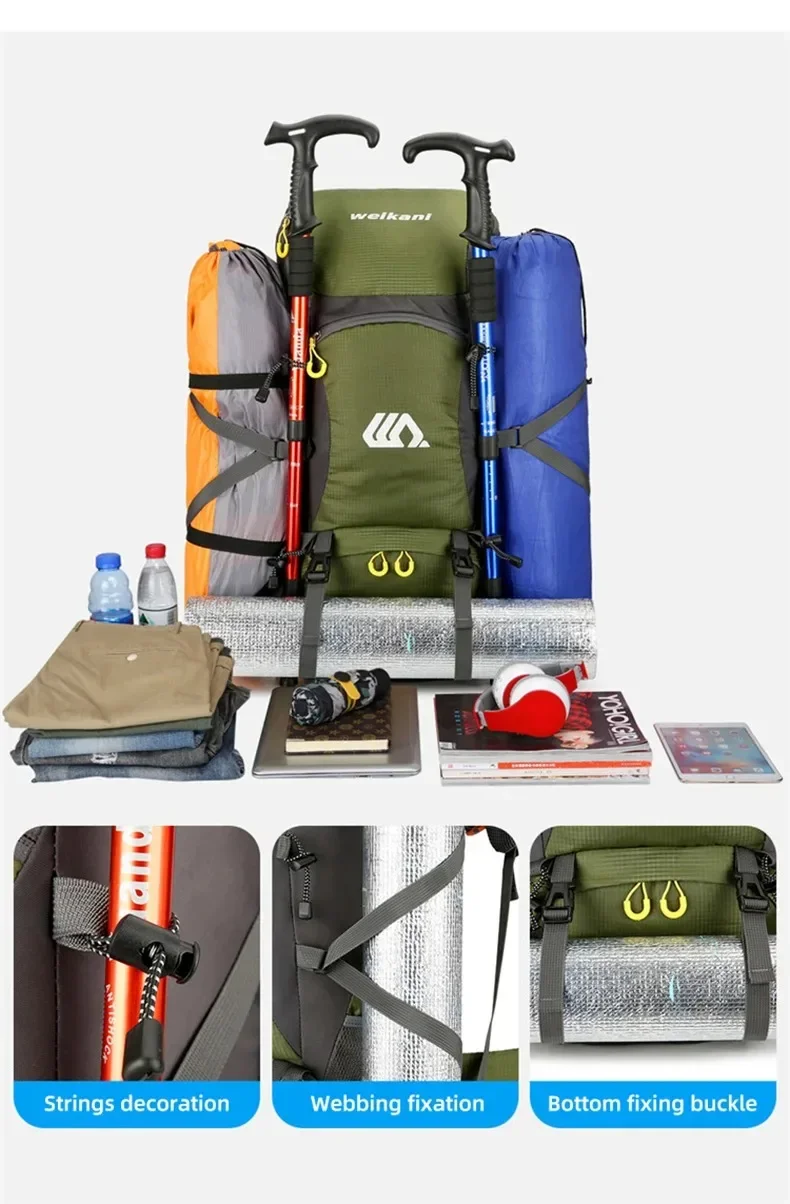 50l mochila de viagem saco de acampamento para homens grande saco de caminhada turista à prova dwaterproof água esportes ao ar livre escalada montanhismo saco