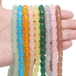 20Pcs/Lot 8x10mm Imitation Jade Glass Beads Colorful Jujube Shape Spacer Loose Beads For Jewelry Making Diy Bracelet Accessories