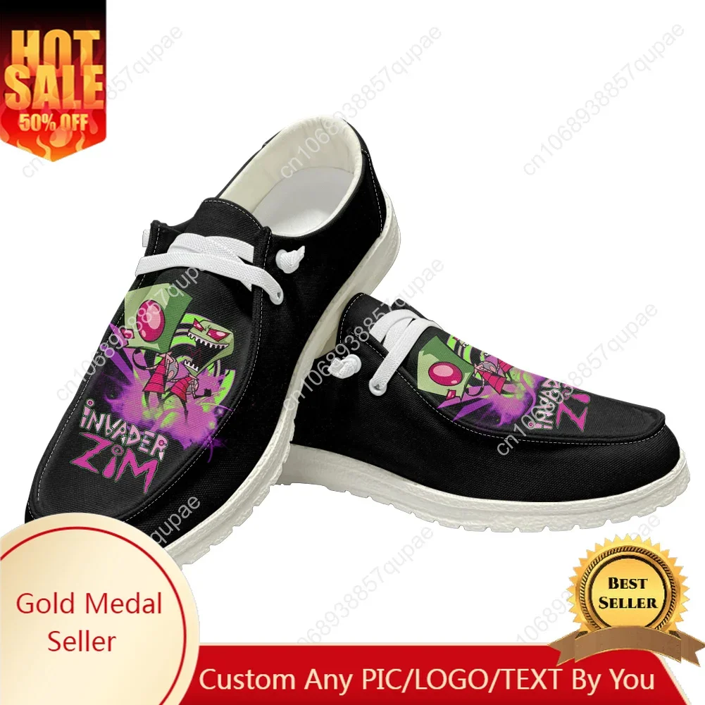 Zim Anime Casual Shoes Men Woman Invader Cartoon Flat Shoe Breathable Indoor Outdoor Lightweight Footwear Couple Custom Made