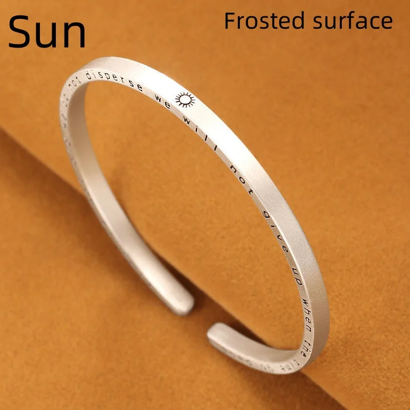 

Sunmoon men and women's sterling silver s999 English bracelet to send lovers to send bestie wedding anniversary gift