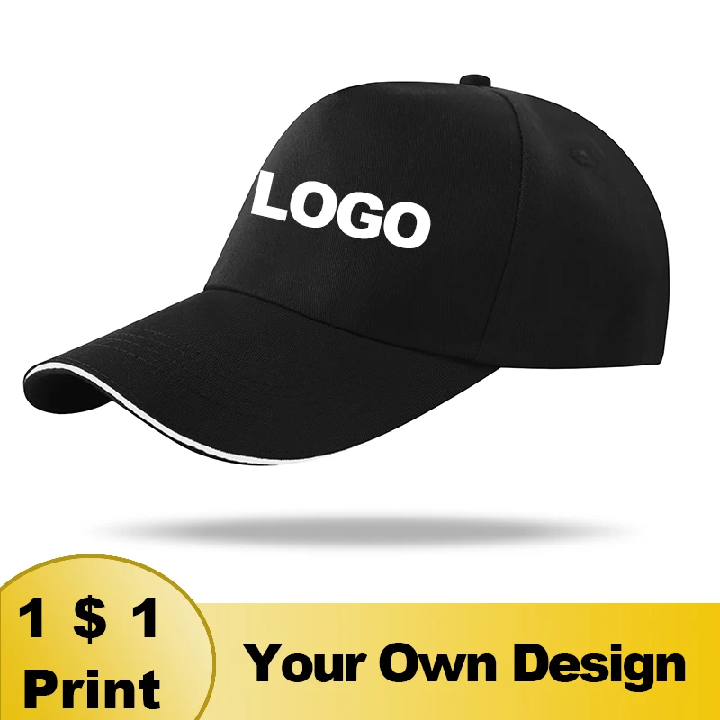 Custom Baseball Cap Print Logo Text Embroidery Casual Hats Work Hat Pure Color Sun Hat For Men Women