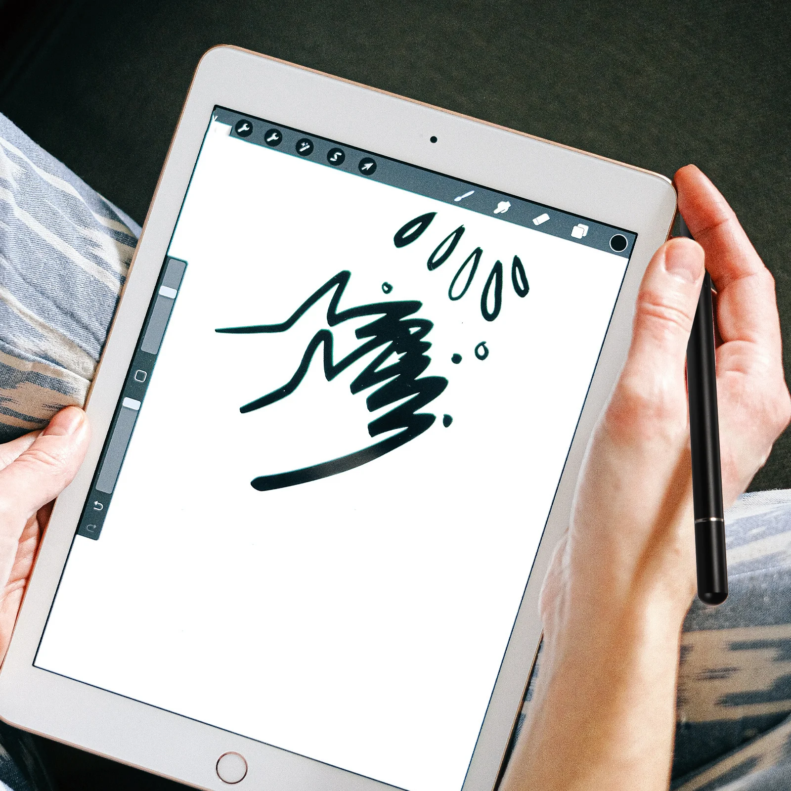 

Tablet Stylus Pen Magnetic Capacitive Pen 2-in-1 Disc Touch Screen Handwriting Tool Compact Design Exquisite Gift