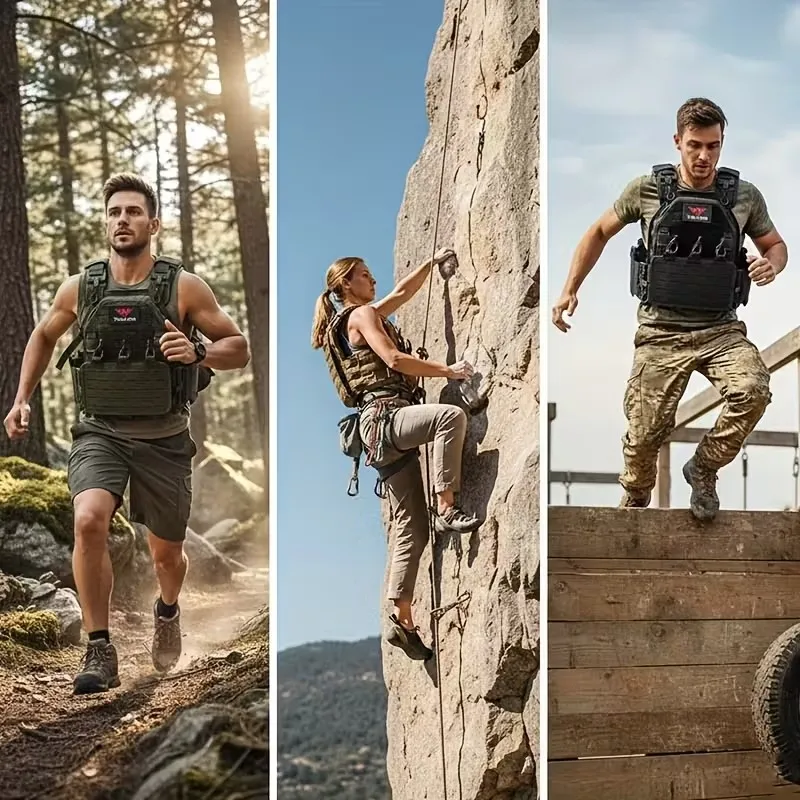 Chaleco táctico YAKEDA 6094, chaleco de transporte de equipo negro de caza al aire libre con corte láser ligero desmontable rápido de alta calidad