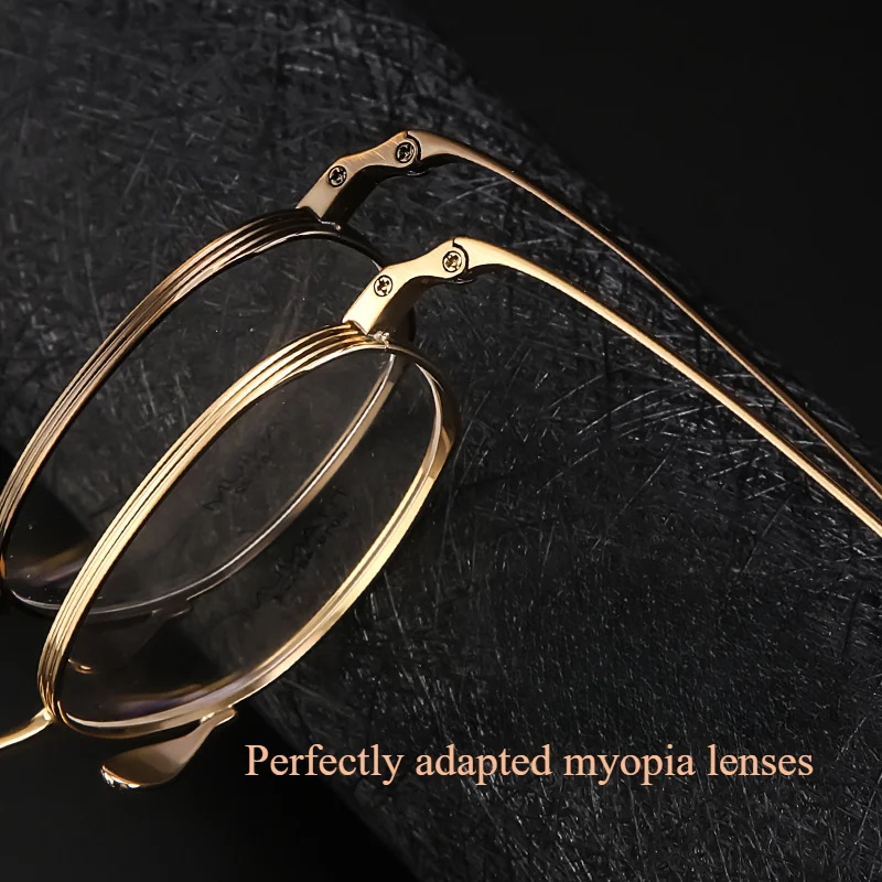 New Round Glasses Frame Non-Allergenic Pure Titanium Eyeglass Frame For Myopia Prescription Lenses Ultra-Light Retro Frames