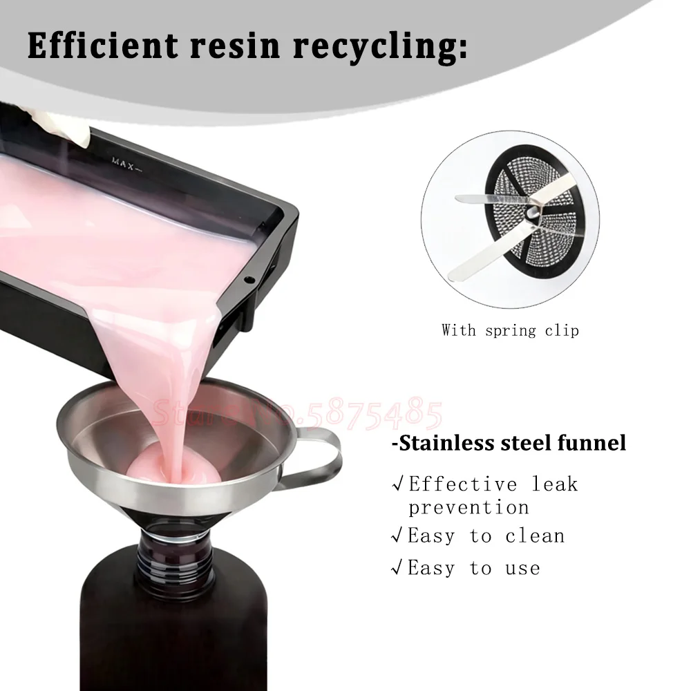 For Elegoo 3D Printer Parts Resin Filter Funnel Kit Detachable Filter Screen Stainless Steel Filter Cup Brush Gloves SLA/DLP/LCD