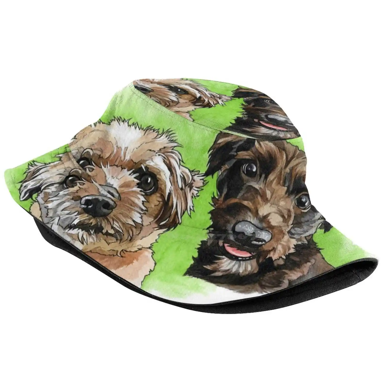 0358 Sun Cap Fisherman Hat Bucket Hats Dog Puppy Animal Pet Watercolour Roz Thompson Art