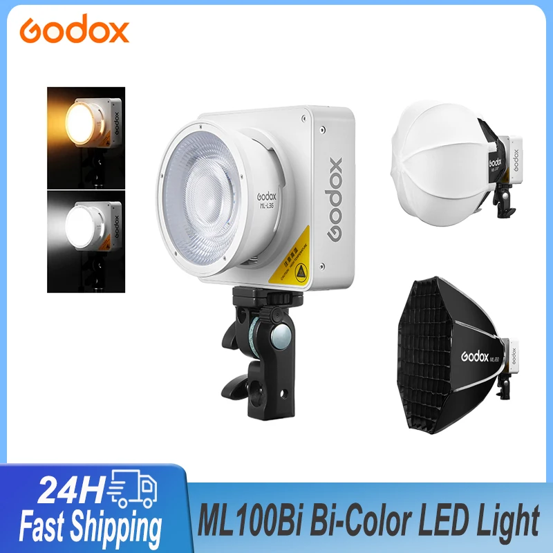 

Godox ML100Bi Bi-Color LED Video Light Photography Lamp with 120W Onboard & App Control for Outdoor Live Streaming Recording