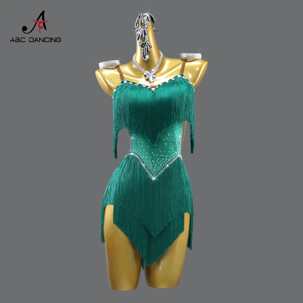 New Womens Dress Sexy Latin Dance Clothes Competition Practice Dancewear Stage Costume Girl Skirt Prom Party Line Suit Customize