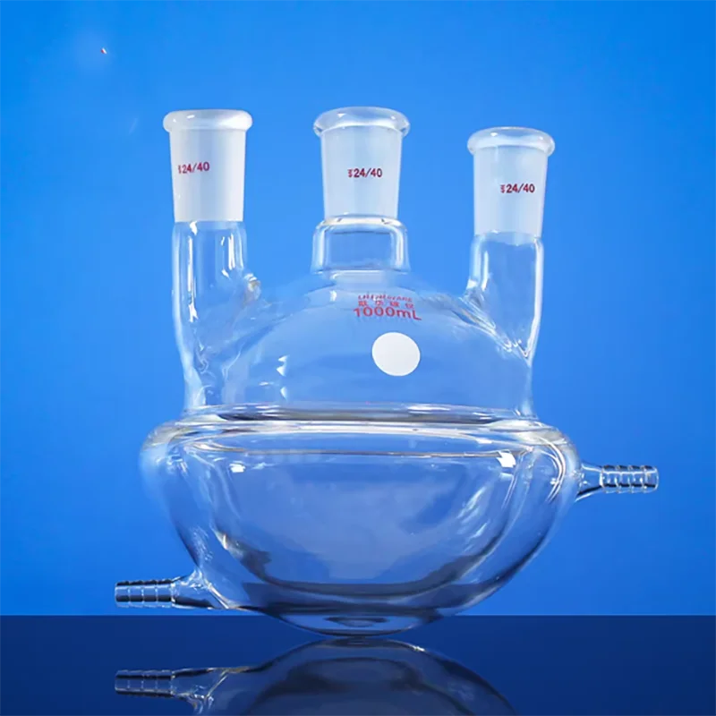 

1000ml straight three-neck flask jacketed thick-walled round bottom flask high borosilicate glass high temperature resistant