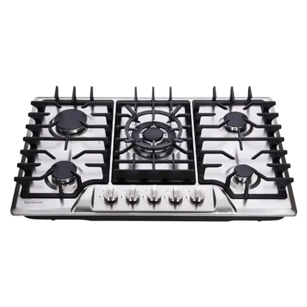 30 Inch Stainless Steel Gas Cooktop Built-in 5 Burners LPG/NG Dual Fuel Stovetop