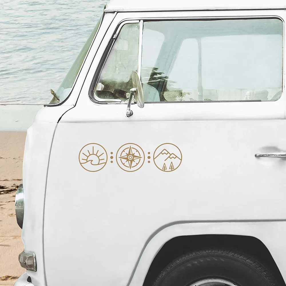 

Горный компас Vanlife Camper, автомобильные наклейки, фургон, дом на колесах, караван, виниловые милые наклейки, аксессуары, детали тюнинга