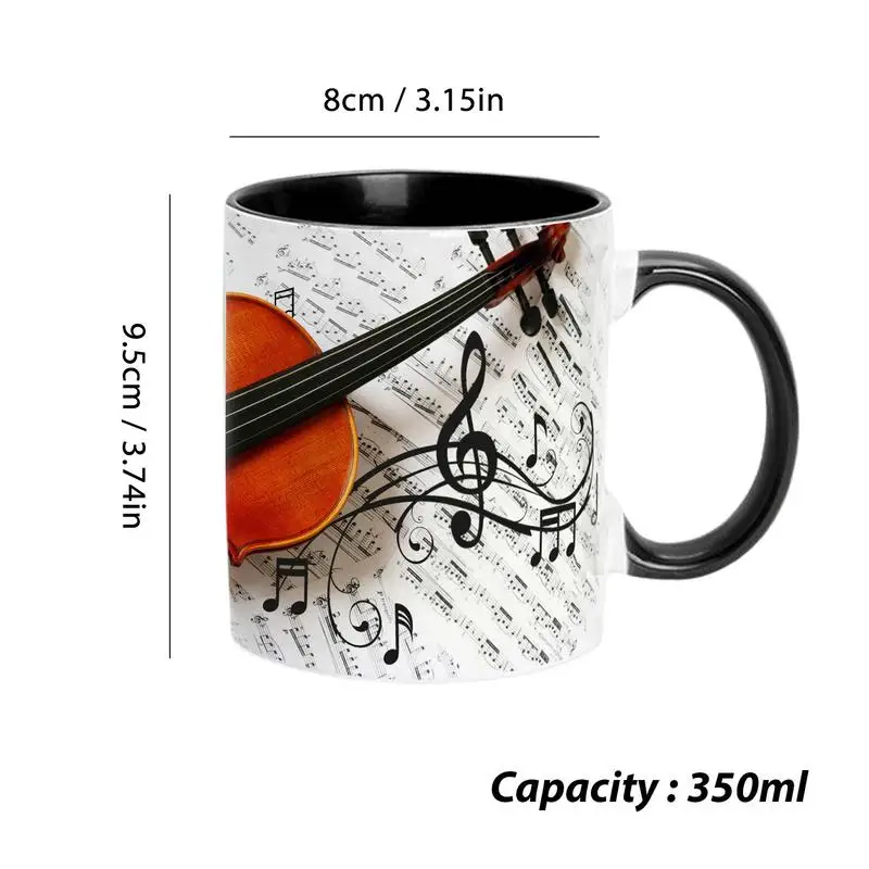 Musical Coffee Cups Music Tea Cups Guitar Cup Guitars Piano Violin 350ml Ceramic Mug Tea Mug Desk Decor Funny Drinking Cup Music