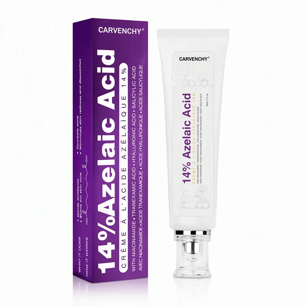 Carvenchy 14% Azelaic Acid Cream Niacinamide Tranexamic Salicylic Hyaluronic Fade Spots Brightening 30ml