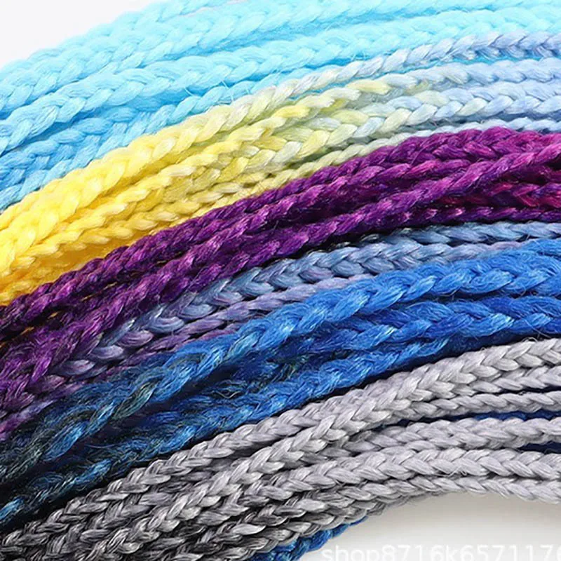 12 Pieces Color Gradient Dreadlock Hairband Ponytail Color Small Braids Ponytail Wig Headband 60cm