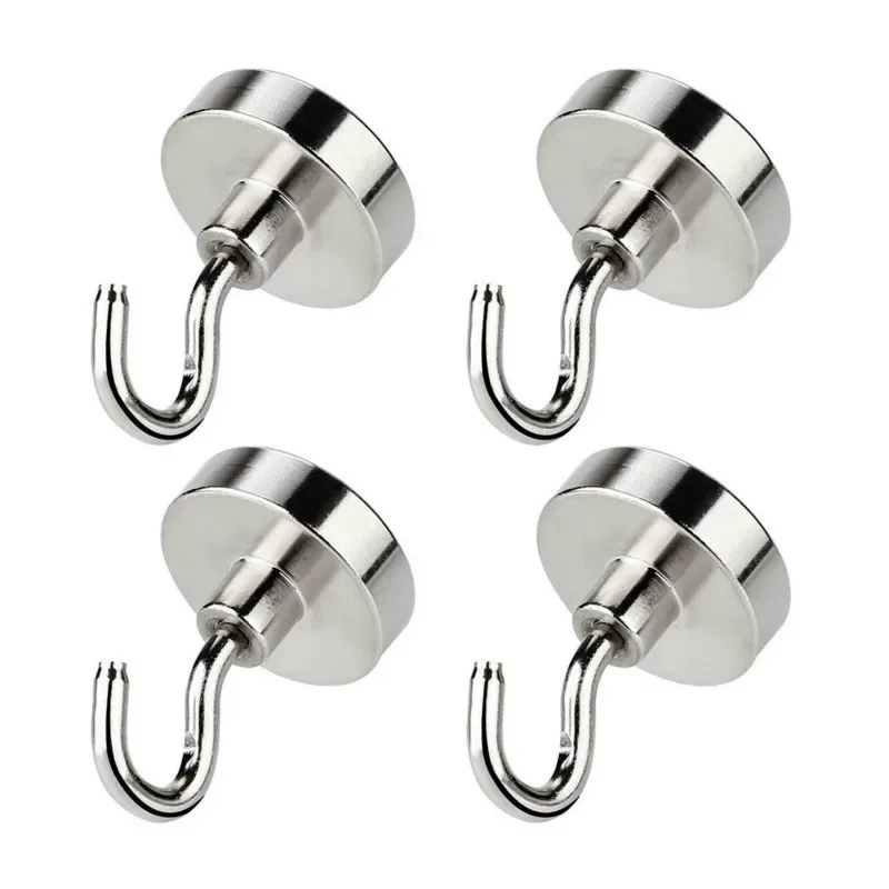 1-10pcs Heavy Duty Magnetic Hook, Strong Neodymium Magnets Hook for Home, Kitchen, Workplace,etc ,D16mm Hold up to 80Pounds