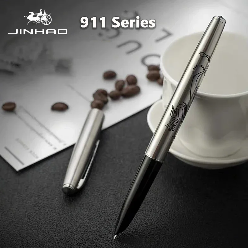 Jinhao 911 Fountain Pen Luxury All-Steel Body Elegant Calligraphy Writiing Ink Pens EF Nib Business School Supplies Stationery