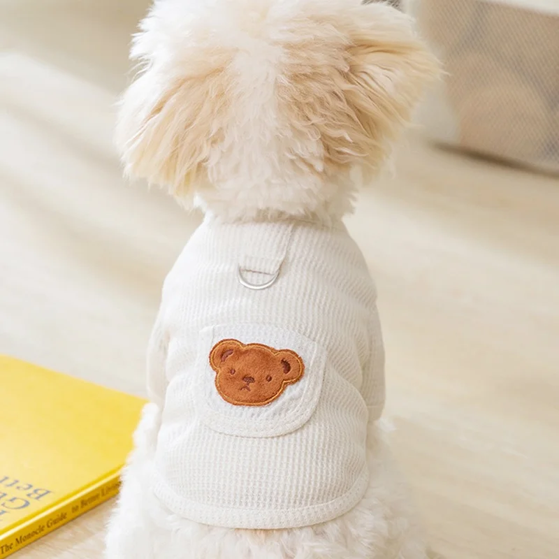 Pet Dog Shirt for Small Dogs Bear Print Dog Clothes Summer Puppy Pullovers Cute Cat Shirt Pet Vest Chihuahua Shirt Dog Costumes