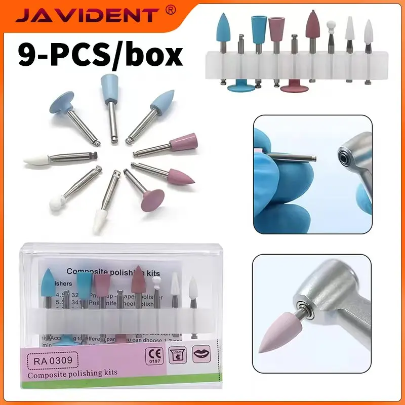 Dental Composite Polishing Kit 2.35mm ceramic grinding heads  Rubber Polishers for Low Speed Handpiece Contra Angle