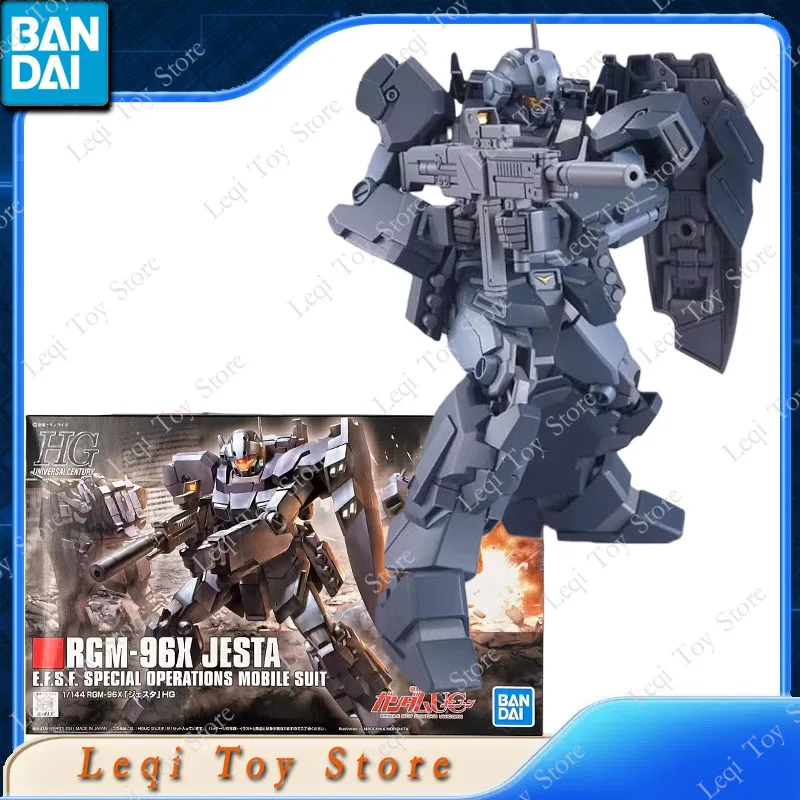 Bandai original genuíno hg 1/144 gundam RGM-96X jesta cannon ação anime figuras brinquedos meninos crianças presente montagem modelo ornamentos