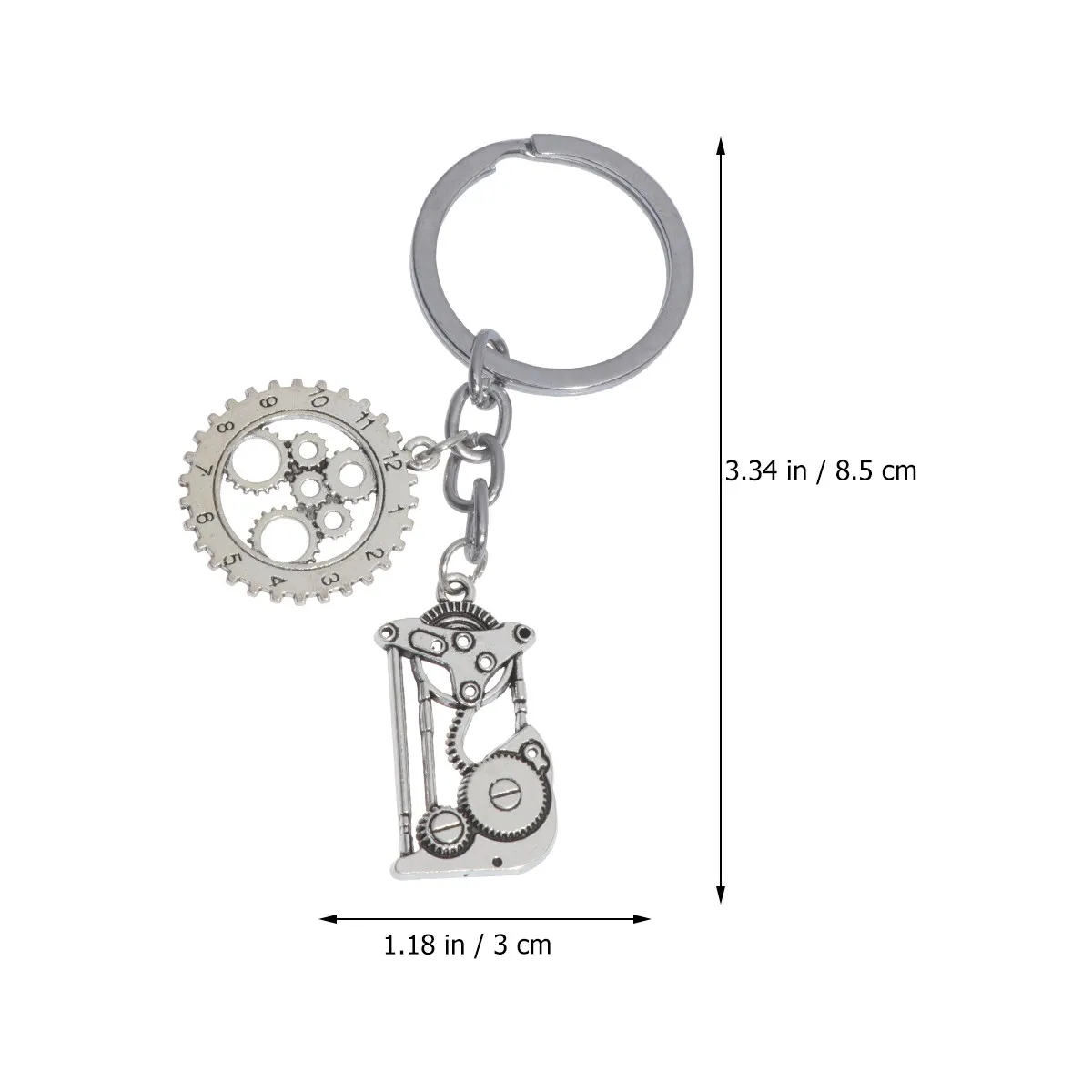Clock Gear Keychains Steampunk Style Creative Metal Key Rings for Keys Bag Decor Purse Backpack Wallet Party Treats Stocking
