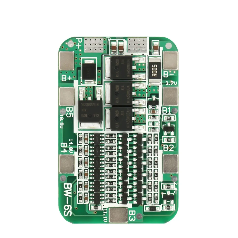 

2pcs 12A Current 6S Battery Protection Board 22V Voltage 24V Voltage Lithium Battery Protection Board for 18650 Li Ion Cell