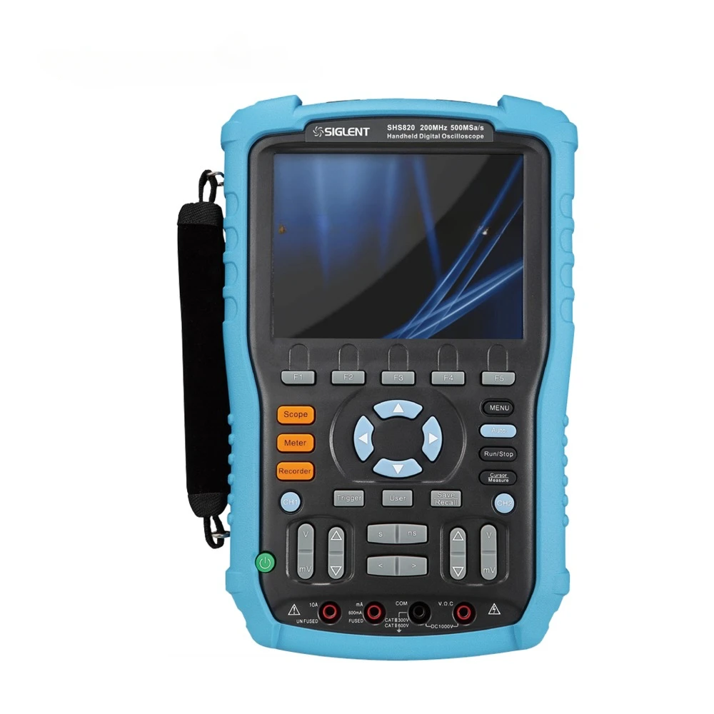 

SHS810 100MHz build in multimeter and recorder handheld oscilloscope