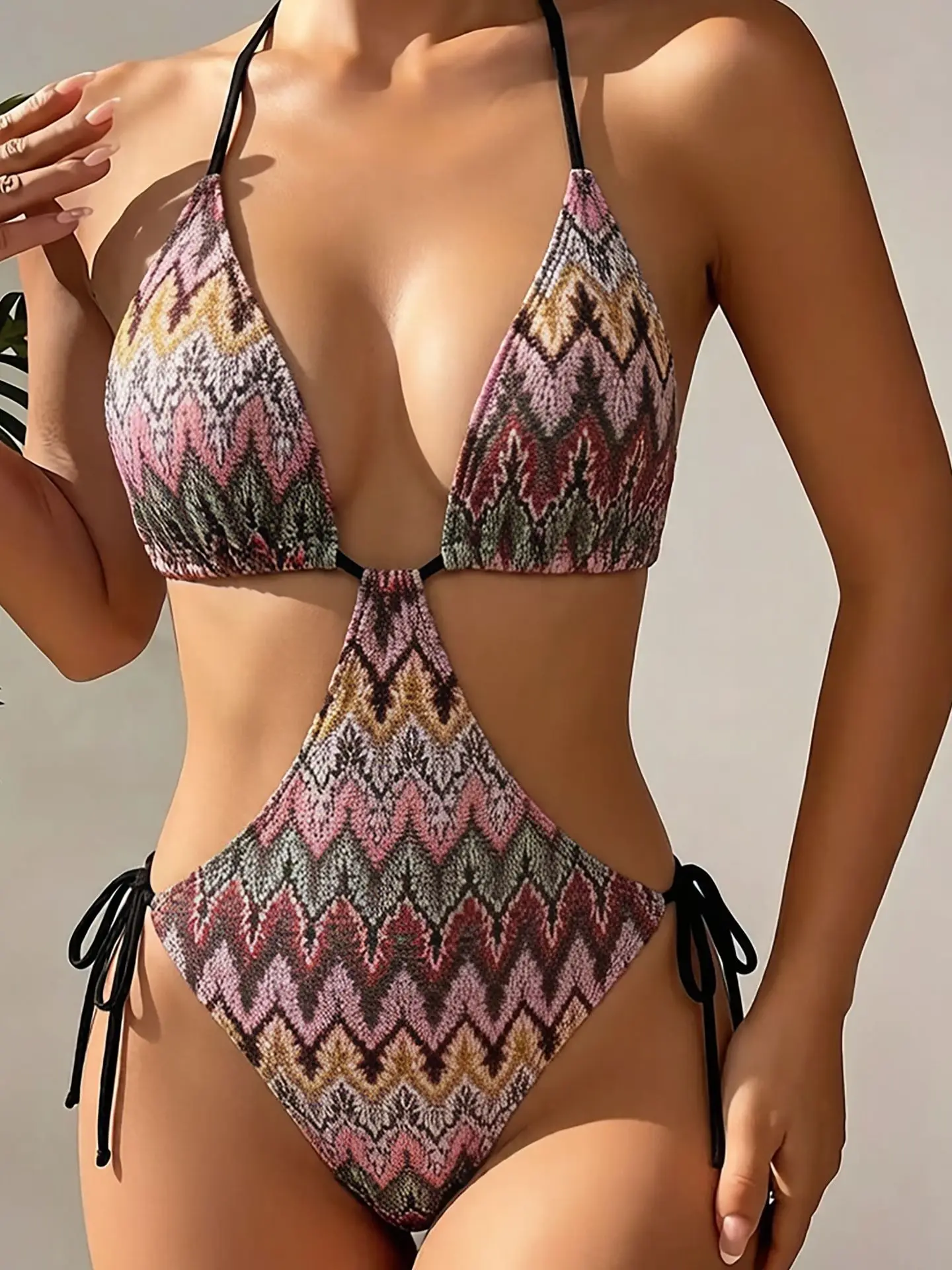 2026 Women Sexy One Piece Swimsuit Push Up Tummy Control Beach Vacation Swimwear Sexy Bodysuit Open Back Bodysuit Women Swimsuit