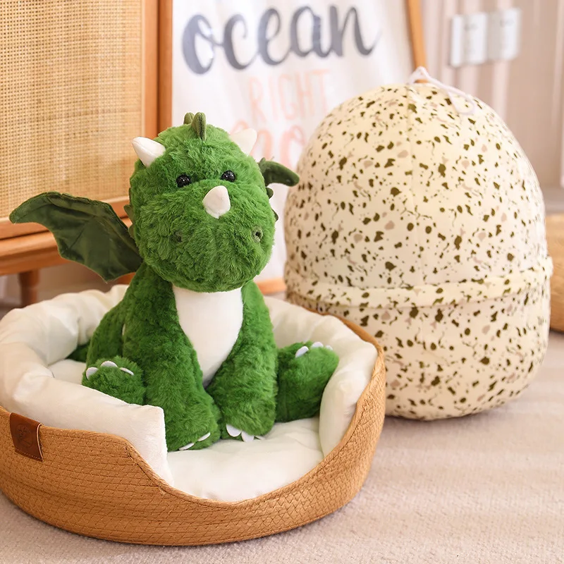 Uova di dinosauro creativo cuscino di peluche farcito morbido cartone animato drago bambola cuscino divertente uovo di dinosauro contenente piccolo